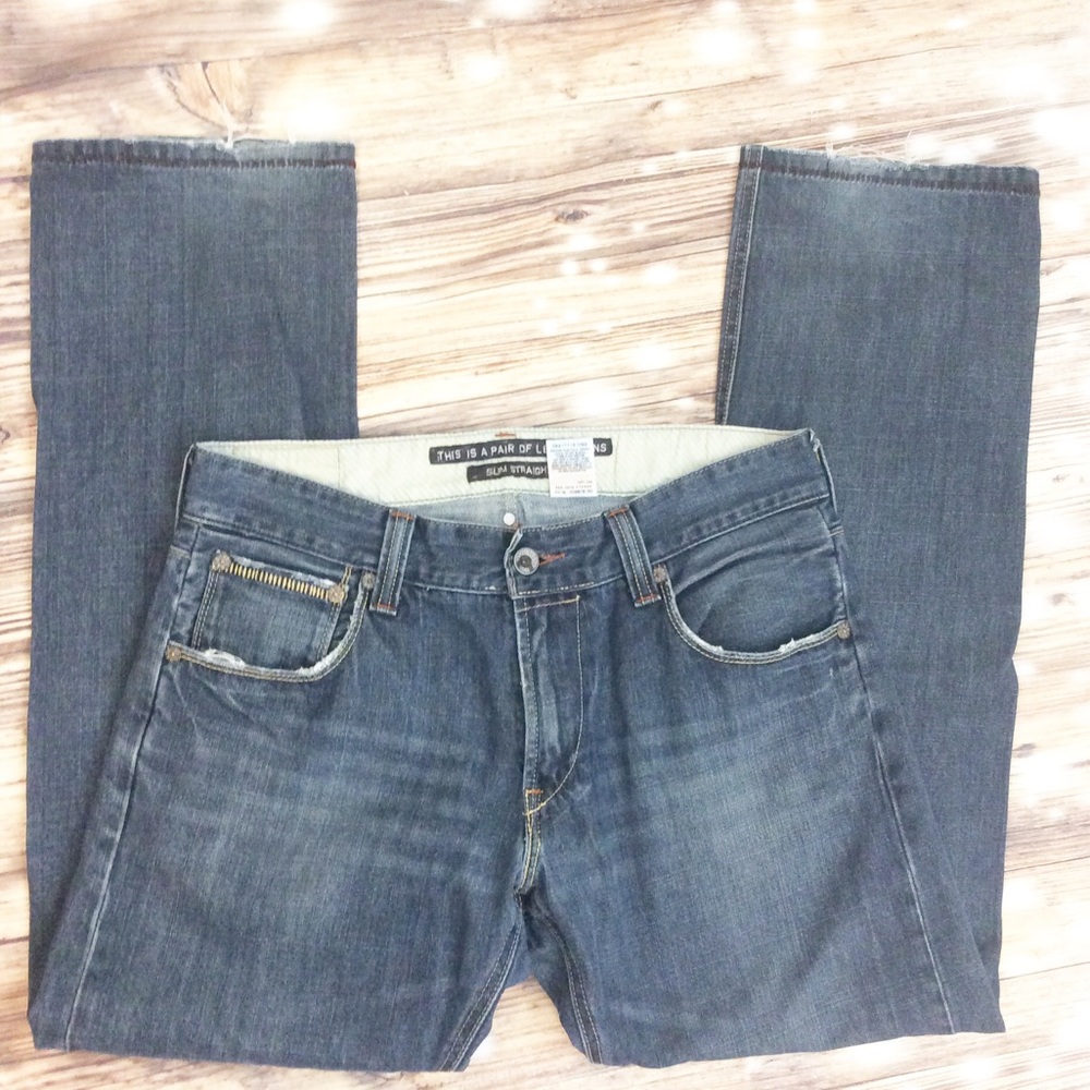 Levi’s 701s Slim Straight Factory Distressed Jeans - Picture 2 of 8